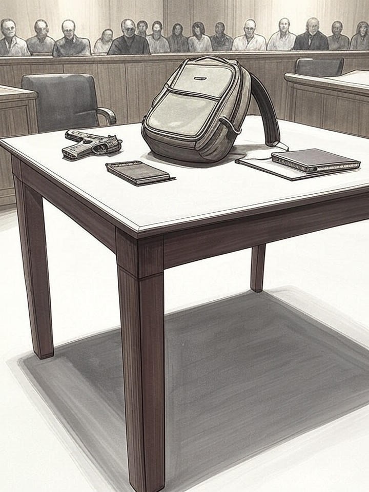 Illustration for: Pretrial Hearings Begin Over Evidence in CEO Killing Case