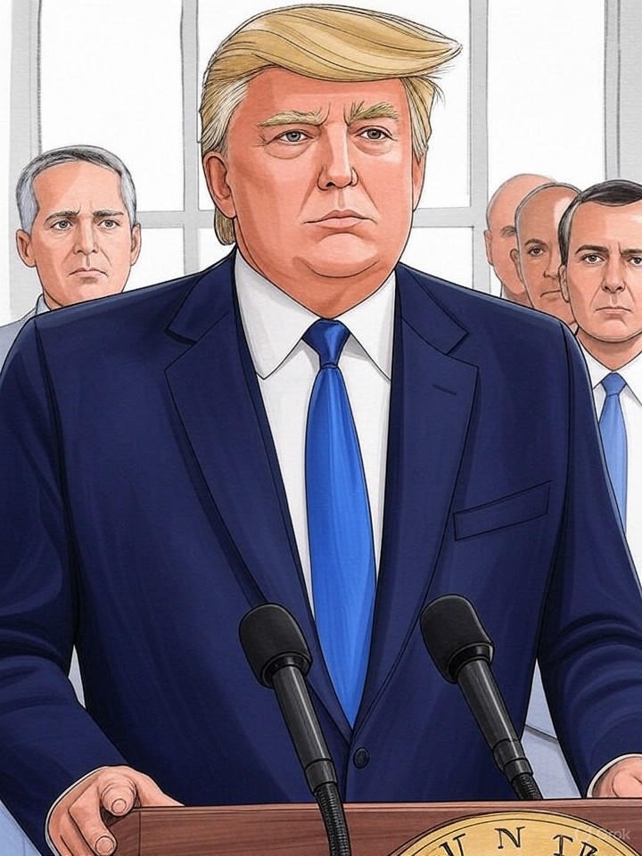 Illustration for: Poll Finds Economic Dissatisfaction; Trump's National Address Draws Criticism