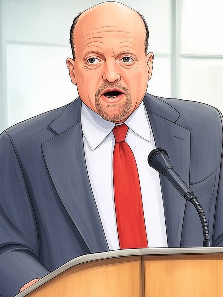 Illustration for: Jim Cramer outlines investment strategy focusing on index funds and 'secular growth' stocks