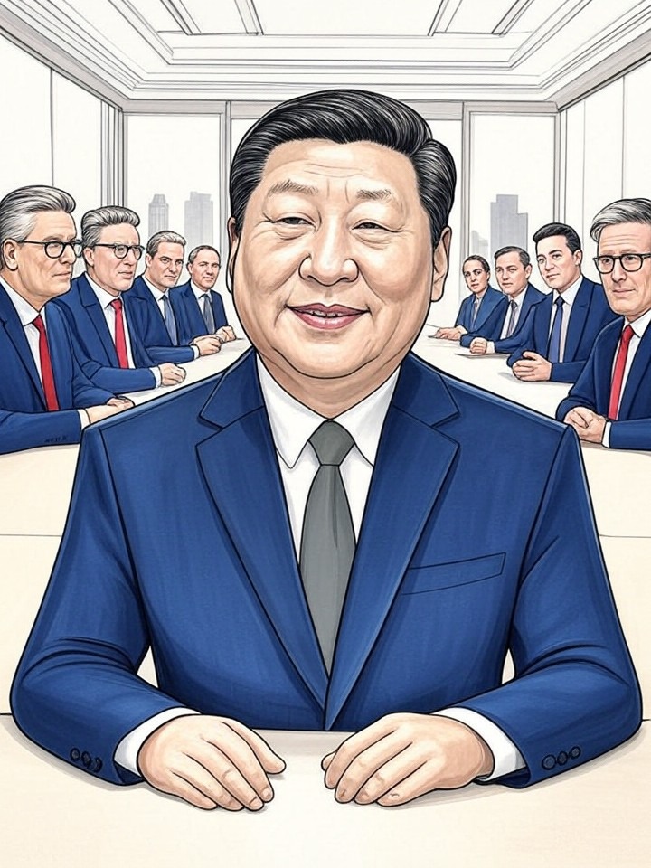 Illustration for: Western Leaders Visit Beijing Amid U.S. Trade Tensions