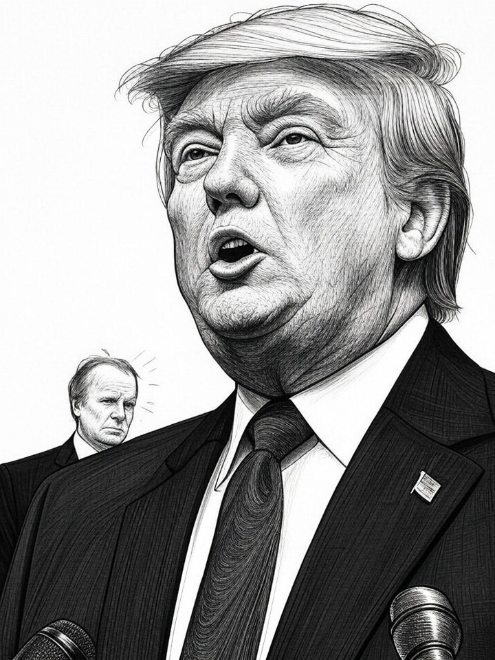Illustration for: Trump Criticizes Ocasio-Cortez and Newsom Following Munich Security Conference