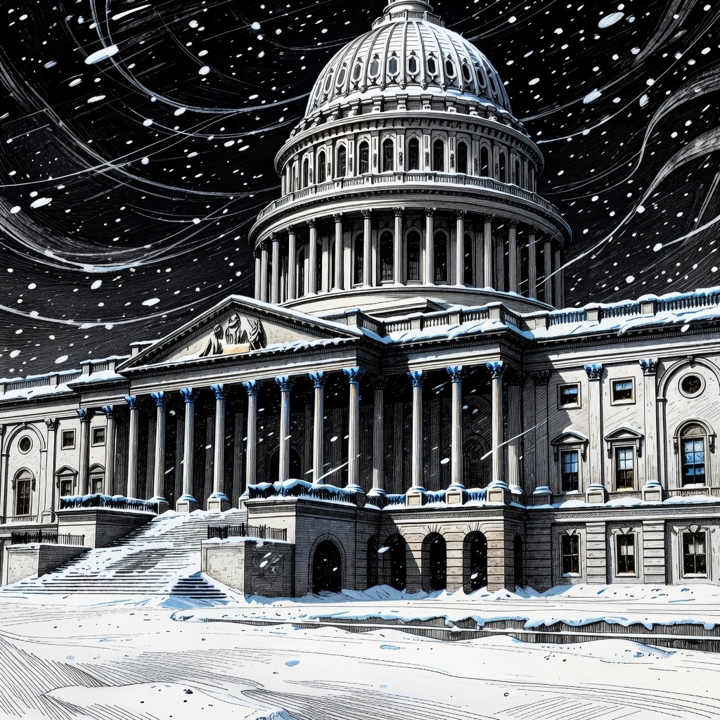 Illustration for: Trump to Deliver State of the Union Amid Government Shutdown and Democratic Boycott