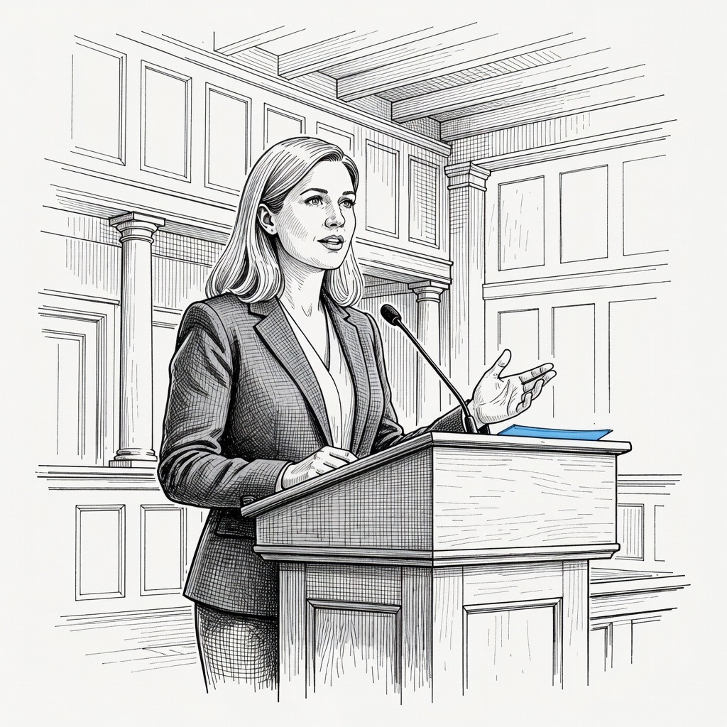 Illustration for: Virginia Governor Spanberger Delivers Democratic Response to Trump’s State of the Union