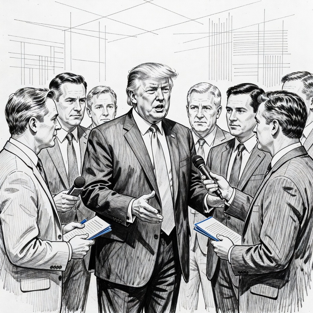 Illustration for: Trump Expresses Dissatisfaction with Iran Nuclear Talks as US Authorizes Staff Departure from Israel