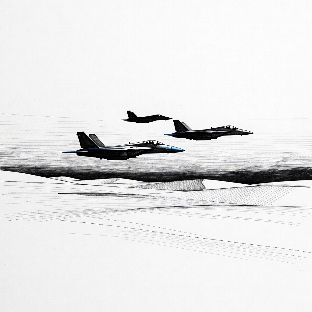 Illustration for: Three U.S. Jets Shot Down in Friendly Fire Incident as Pentagon Outlines Campaign Against Iran