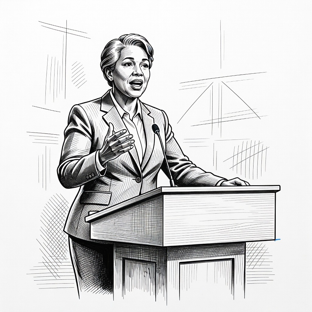 Illustration for: Illinois Lieutenant Governor Juliana Stratton Wins Democratic Senate Primary Amid Heavy PAC Spending