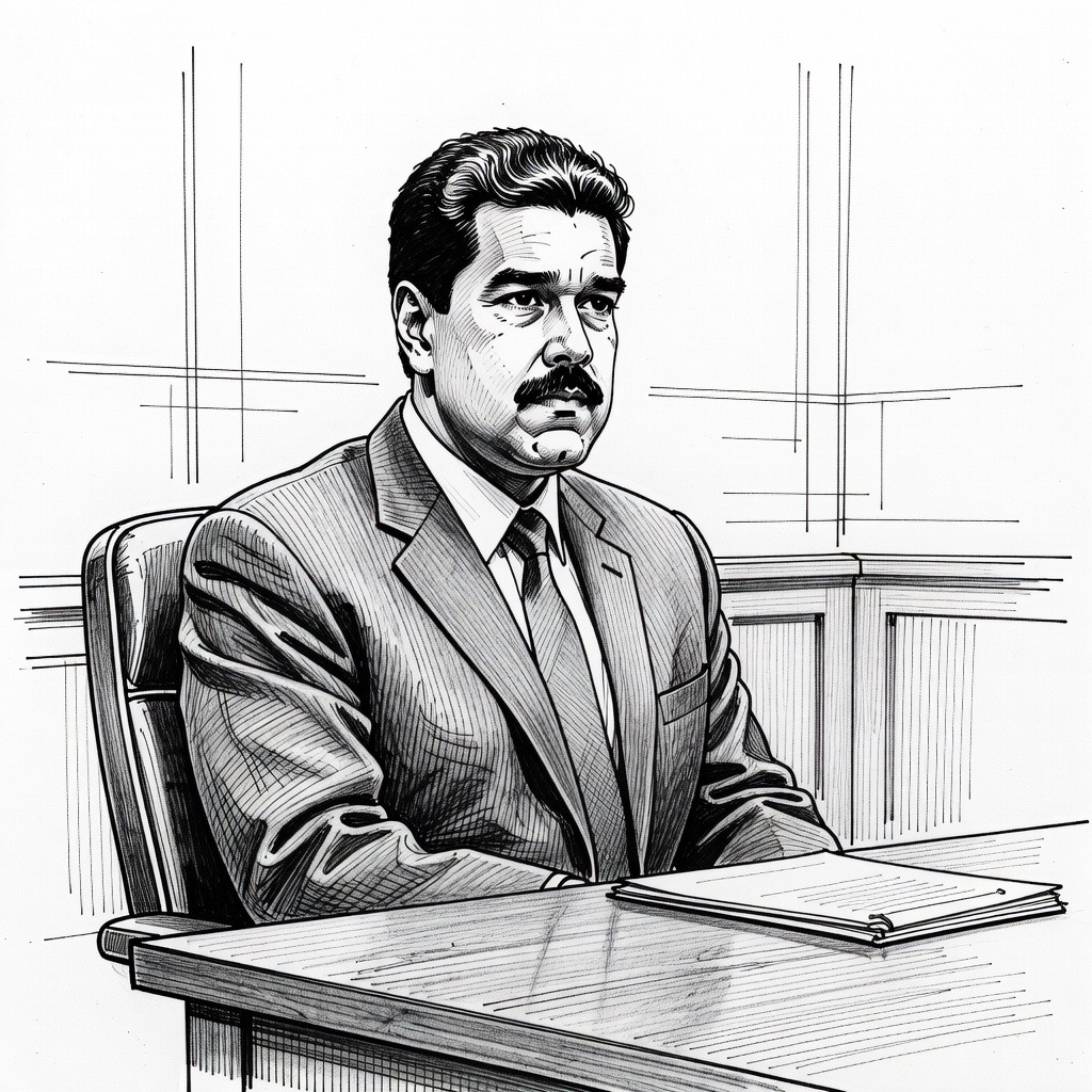 Illustration for: Former Venezuelan Leader Nicolás Maduro to Face Federal Court Hearing Over Defense Funding