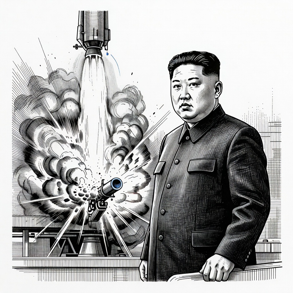 Illustration for: North Korea Reports Test of Solid-Fuel Missile Engine