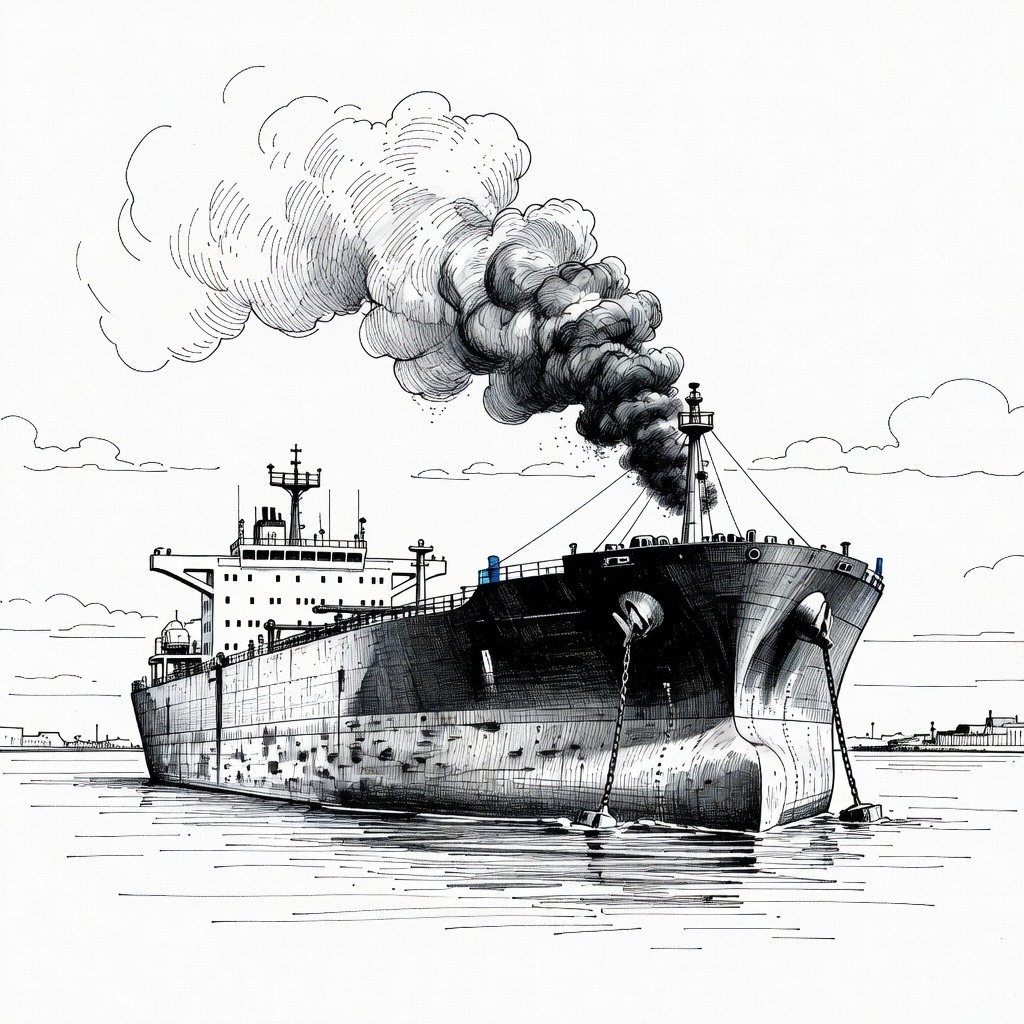 Illustration for: Kuwaiti Oil Tanker Struck Near Dubai as U.S. Gas Prices Surge Amid Regional Conflict