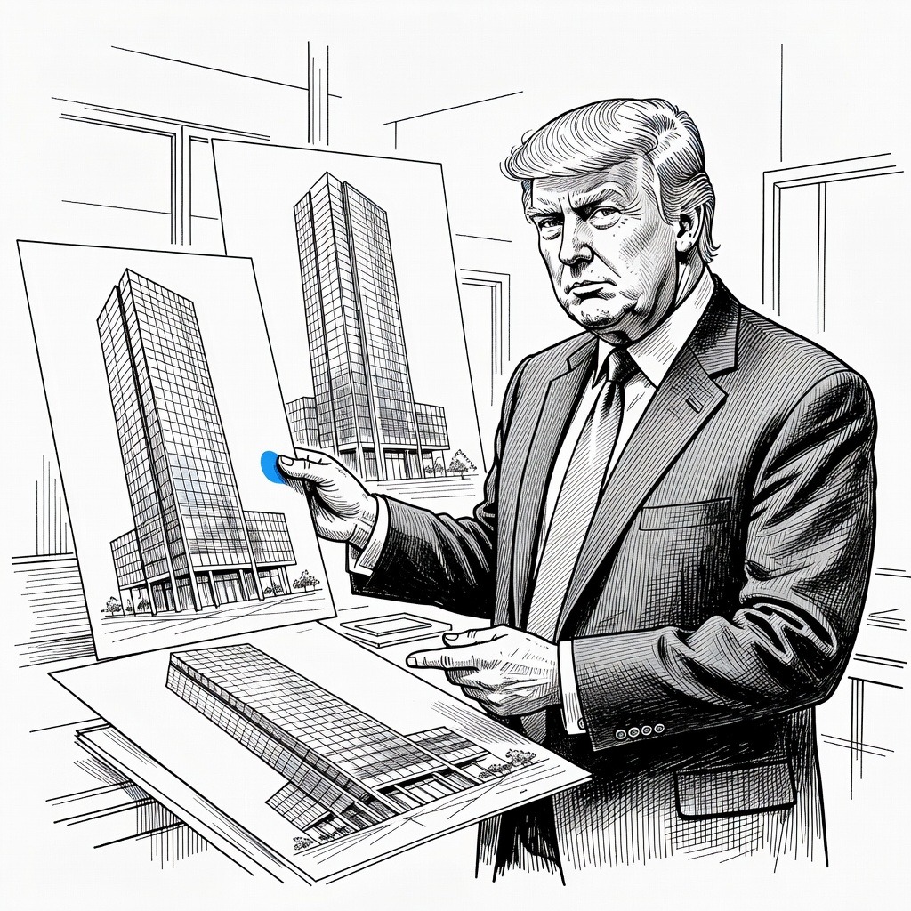 Illustration for: Design Renderings Released for Proposed Trump Presidential Library in Miami