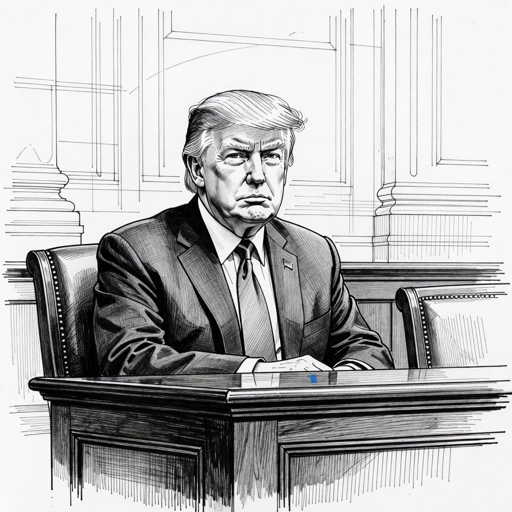 Illustration for: Supreme Court Justices Express Skepticism Toward Trump Order on Birthright Citizenship