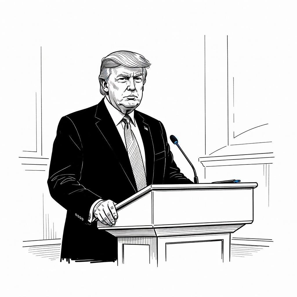 Illustration for: U.S. Searches for Missing Crew Member in Iran as Trump Issues Ultimatum