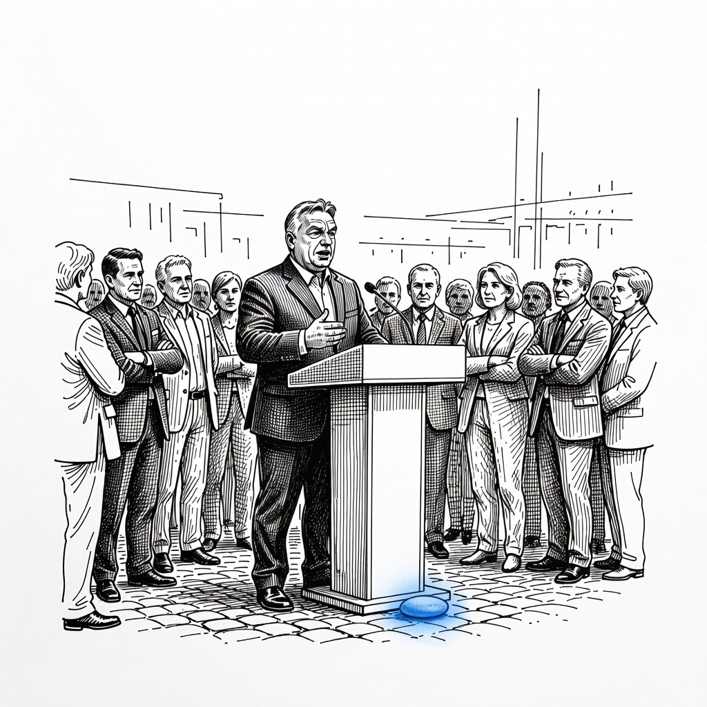 Illustration for: U.S. Leaders Endorse Hungarian Prime Minister Viktor Orbán Ahead of National Election