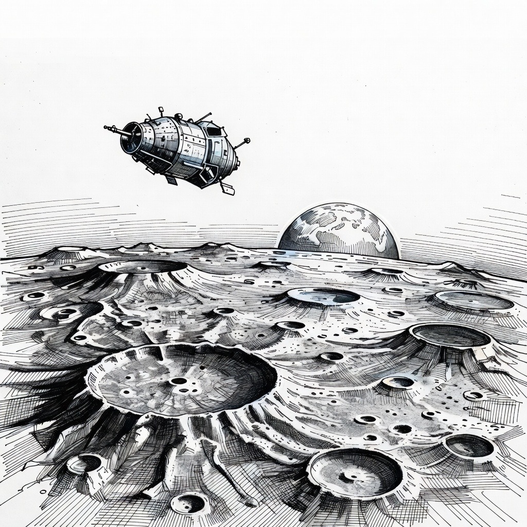 Illustration for: NASA's Artemis II Mission Concludes After Historic Lunar Flyby