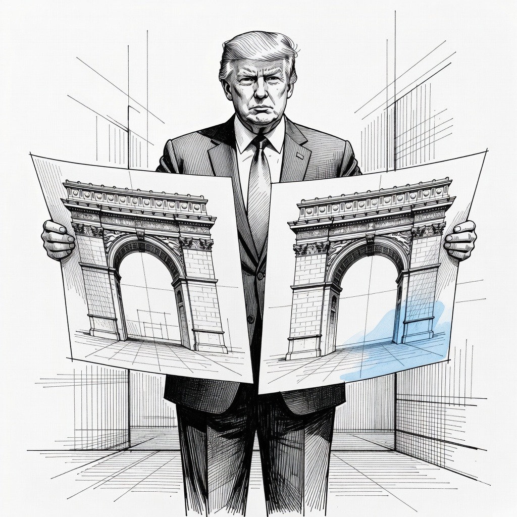 Illustration for: Trump Administration Submits Plans for 250-Foot Triumphal Arch Near Arlington National Cemetery