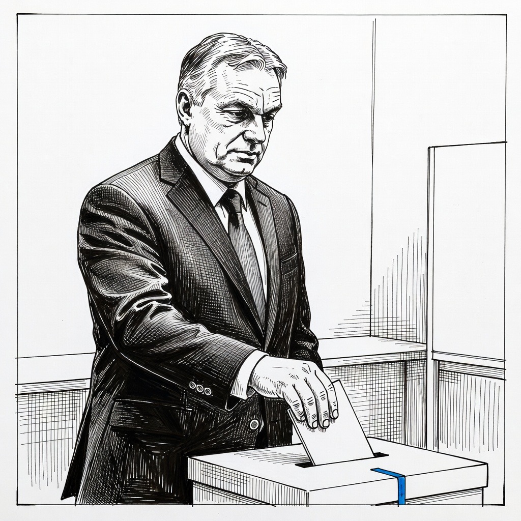 Illustration for: Hungarians Vote in National Election Challenging Prime Minister Viktor Orbán's 16-Year Rule