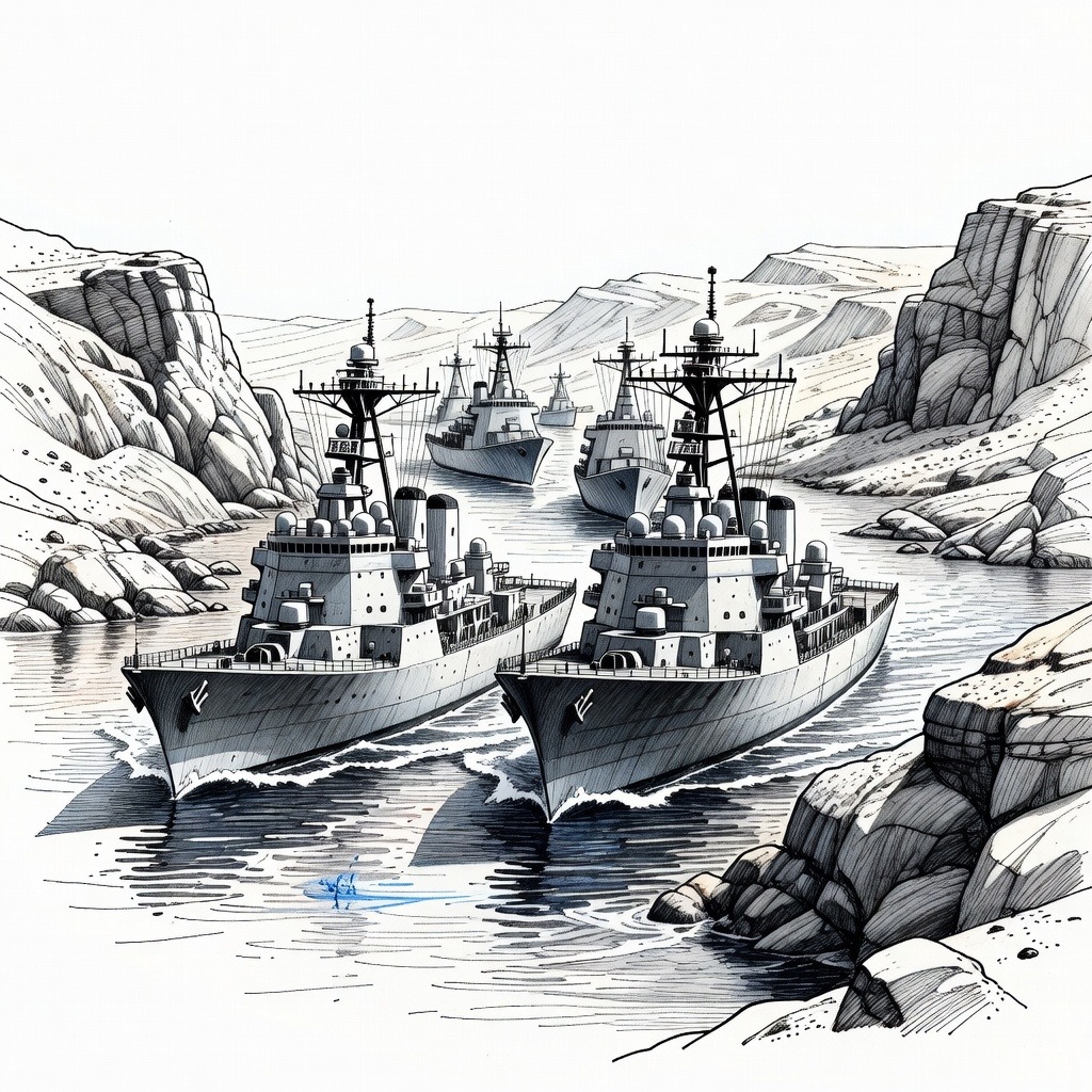 Illustration for: U.S. Announces Strait of Hormuz Blockade Following Collapse of Iran Peace Talks