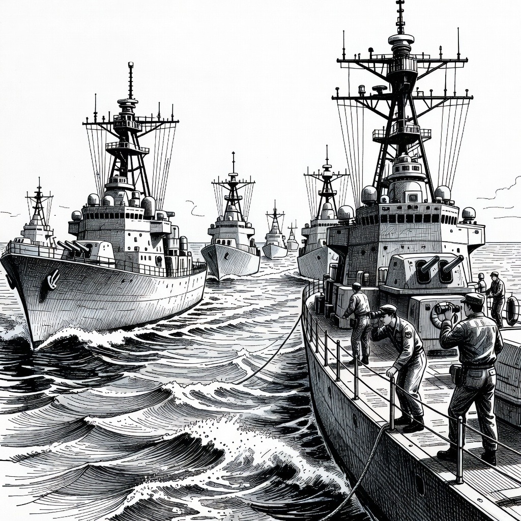 Illustration for: U.S. Initiates Naval Blockade of Iranian Ports Following Collapse of Peace Talks