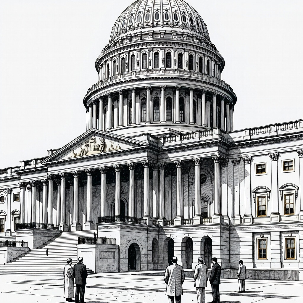 Illustration for: Congress Grapples With Iran War Powers, DHS Funding, and Expulsion Votes