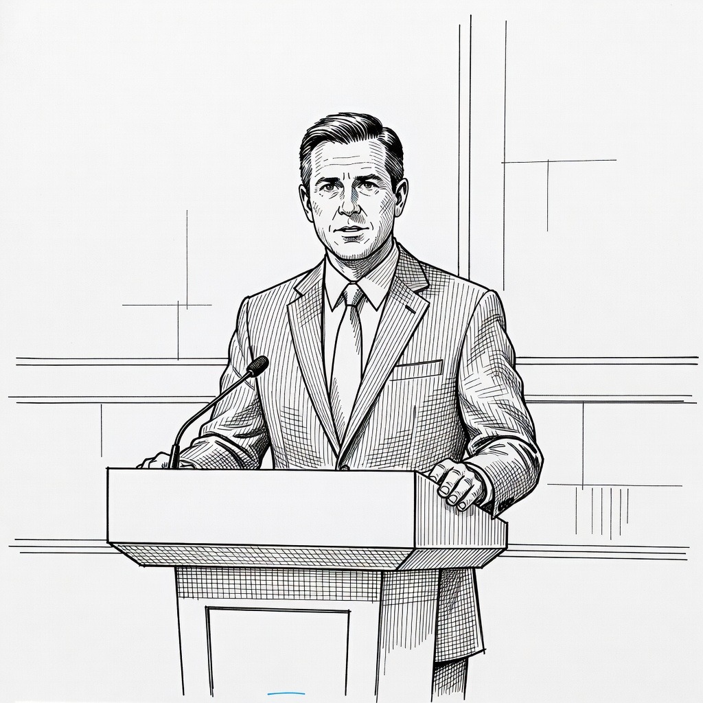 Illustration for: U.S. Secretary of War Details Iran Blockade, Criticizes Press at Pentagon Briefing