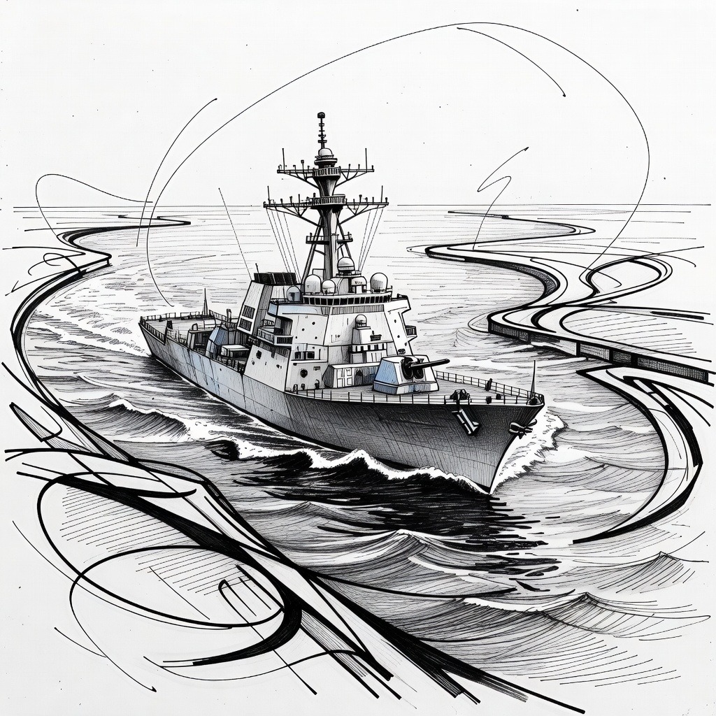 Illustration for: U.S. Navy Enforces Blockade on Iranian Ports as Maritime Traffic Halts