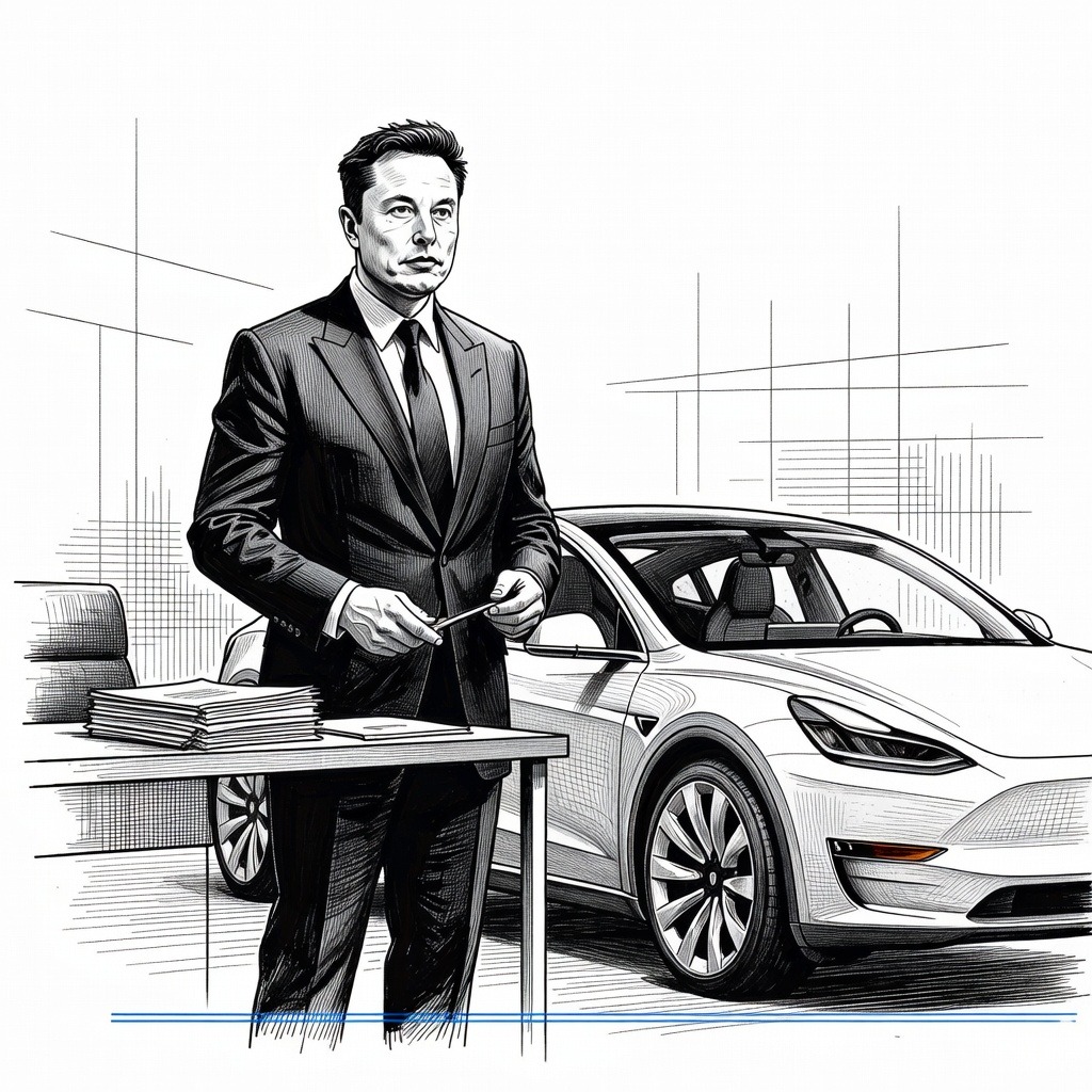 Illustration for: Tesla to Report First-Quarter Earnings Amid AI Pivot and Impending SpaceX IPO