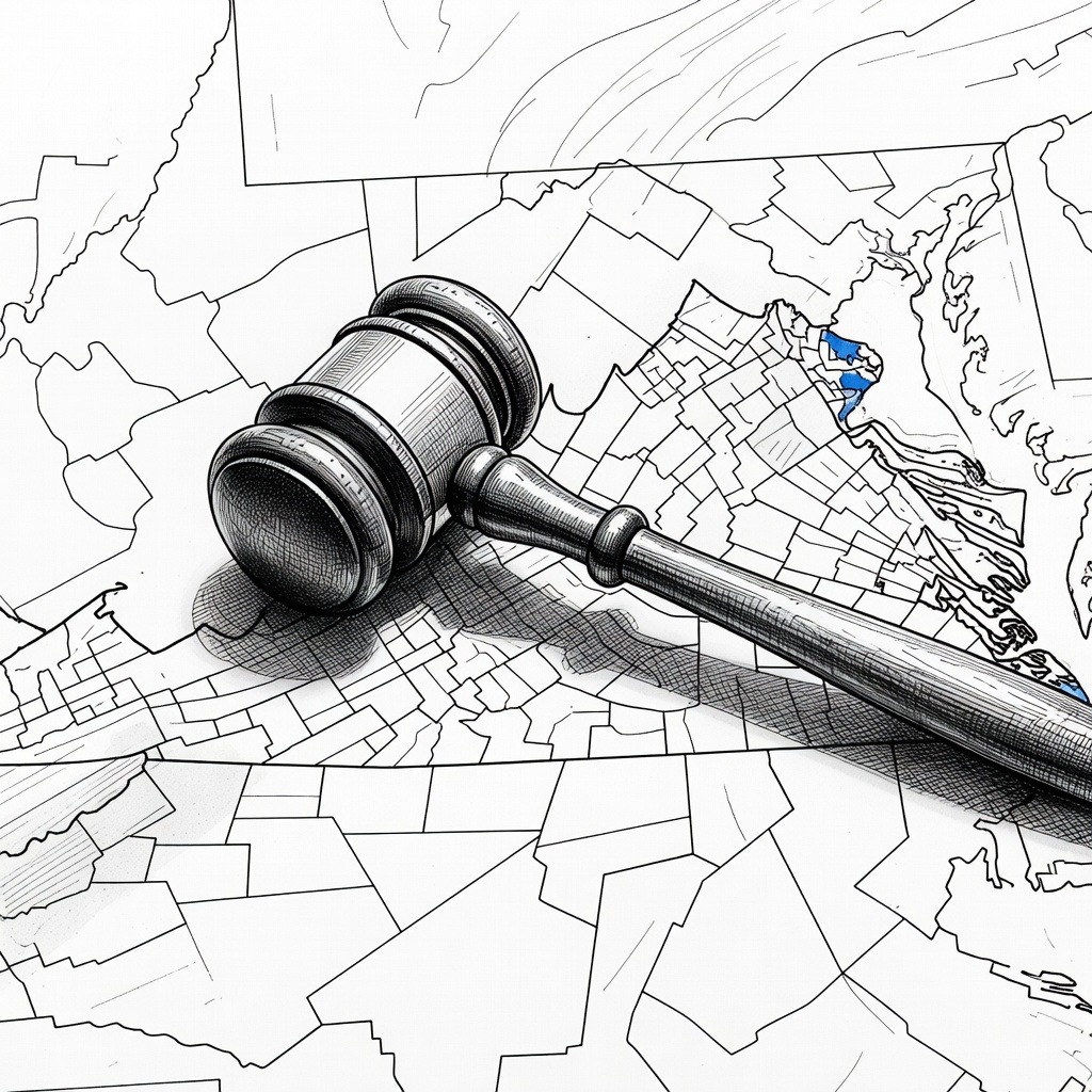 Illustration for: Virginia Judge Blocks Congressional Redistricting Referendum Approved by Voters