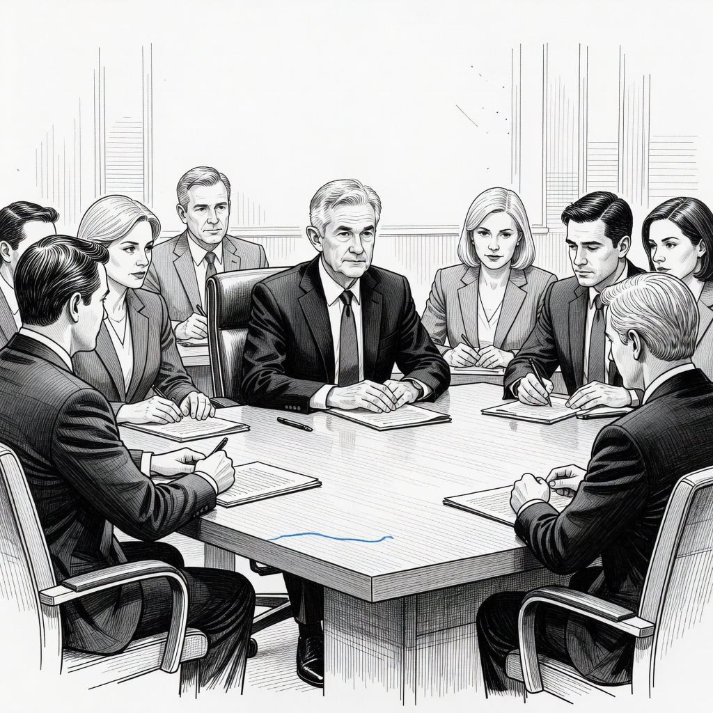 Illustration for: Justice Department Drops Investigation Into Federal Reserve Chair Jerome Powell