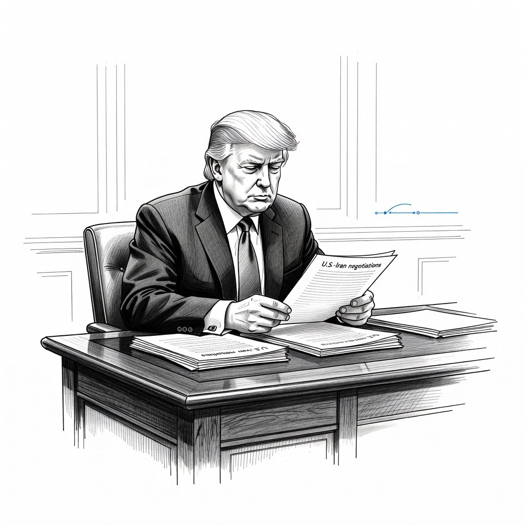 Illustration for: U.S.-Iran Negotiations Stall as Maritime Standoff Continues in the Strait of Hormuz