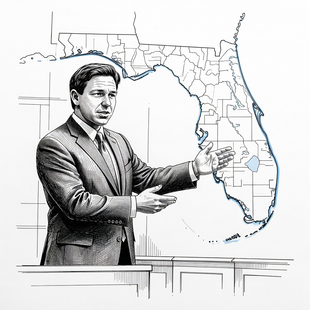 Illustration for: Florida Proposes New Congressional Map Amid National Mid-Decade Redistricting Dispute