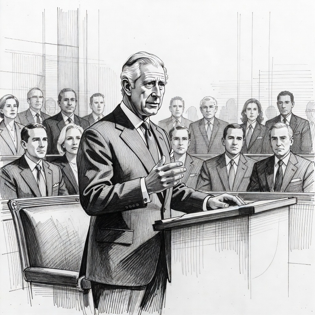 Illustration for: King Charles III Addresses Congress and Meets with President Trump During State Visit