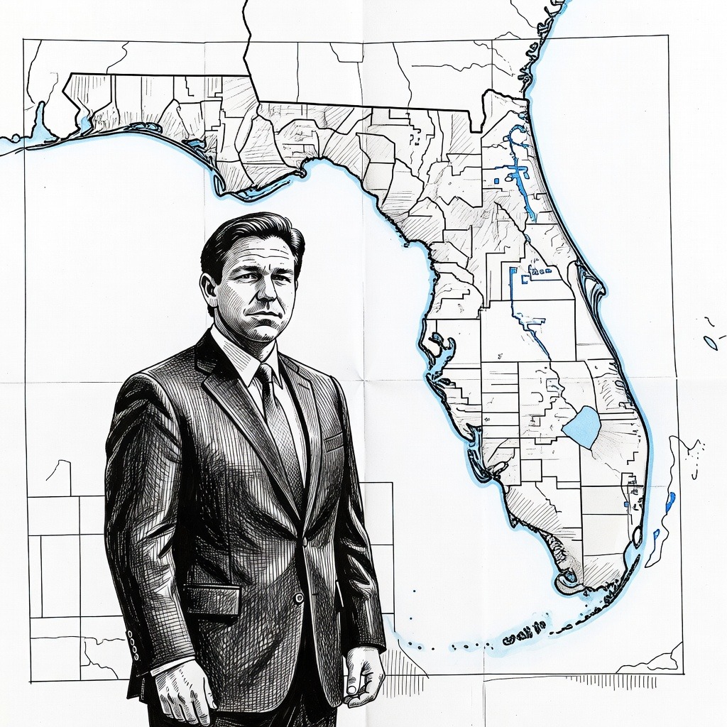 Illustration for: Florida Legislature Convenes to Consider Governor's Congressional Map Amid Representative's Retirement