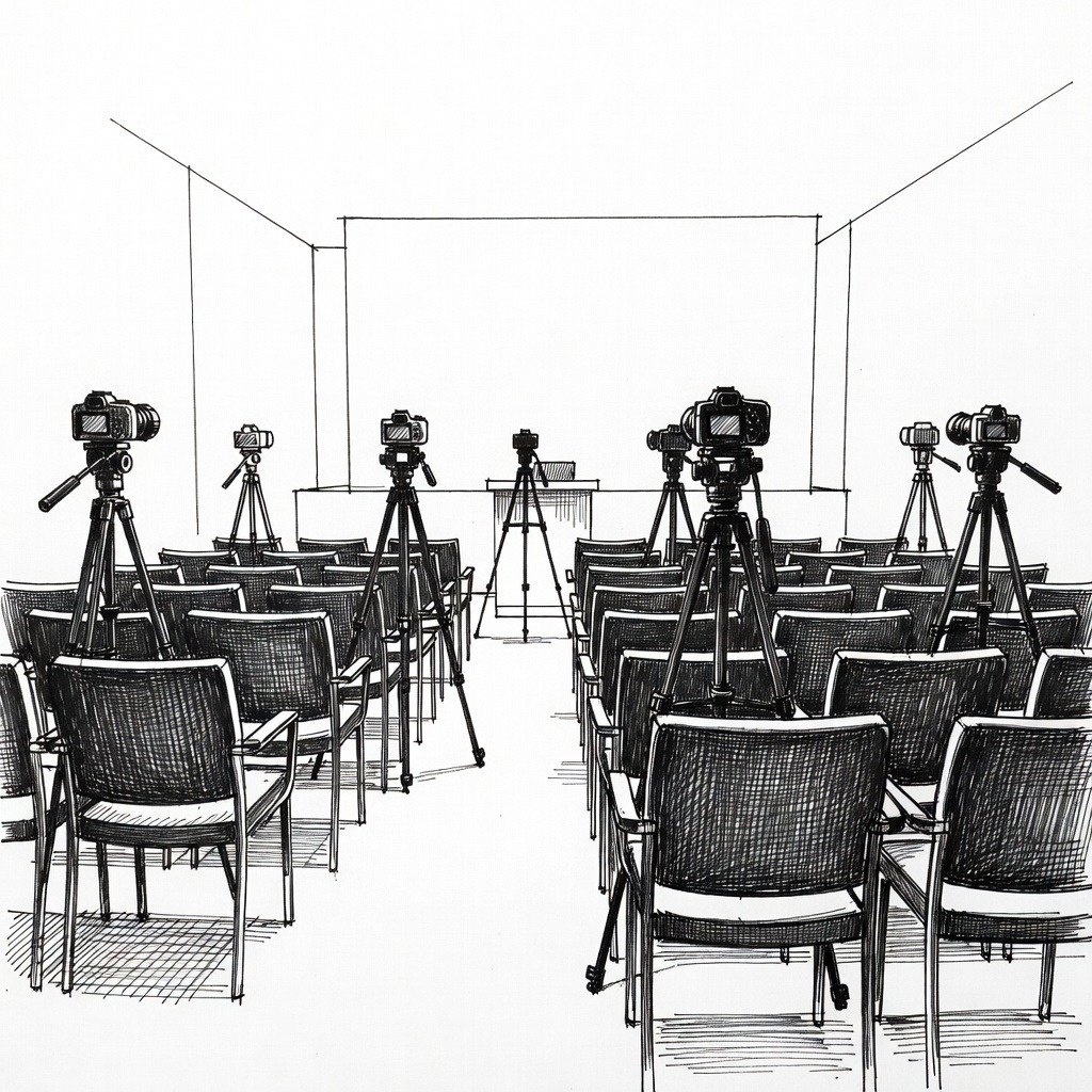 Illustration for: Appeals Court Allows Pentagon to Temporarily Require Media Escorts