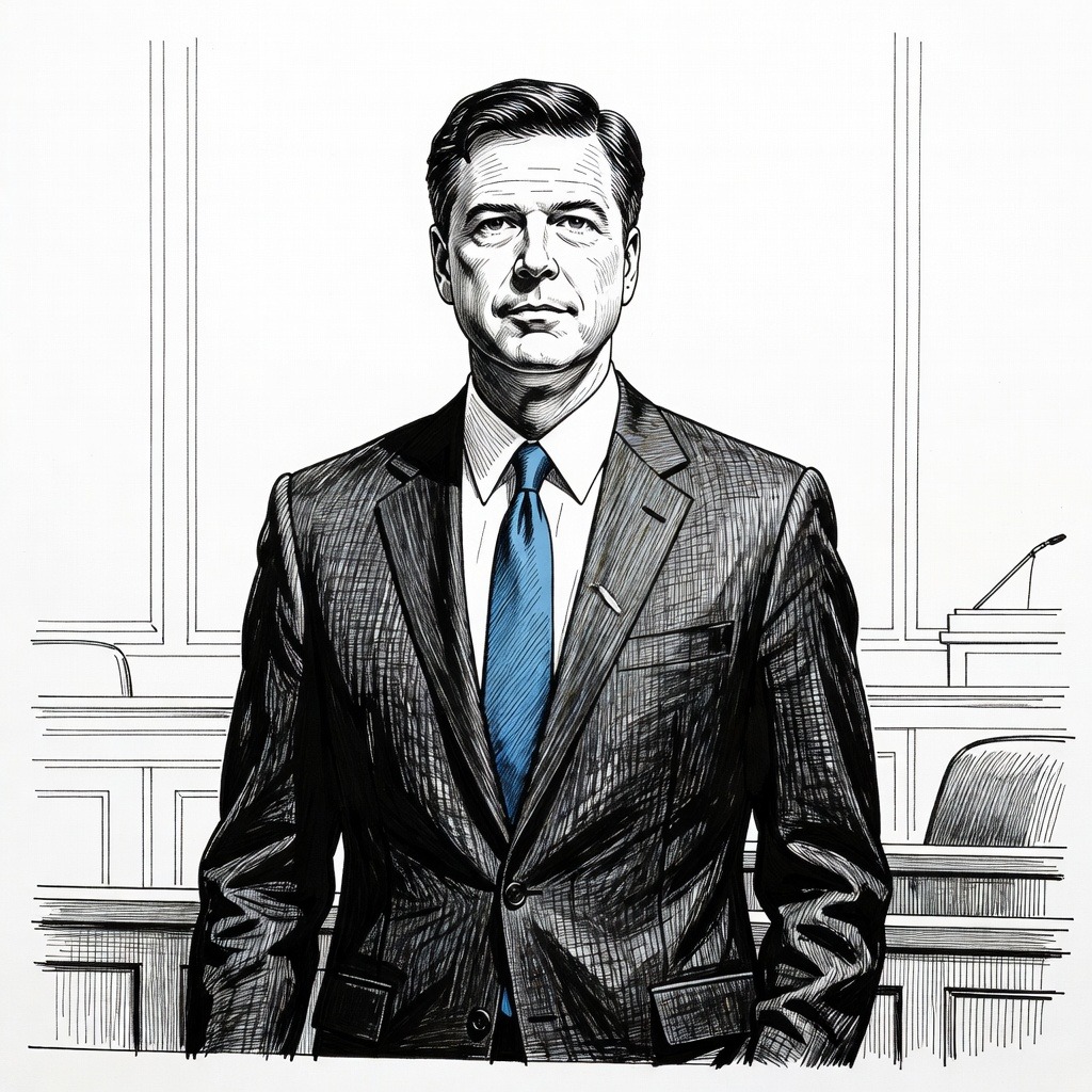 Illustration for: James Comey Appears in Court Following Indictment Over Alleged Threat Against President