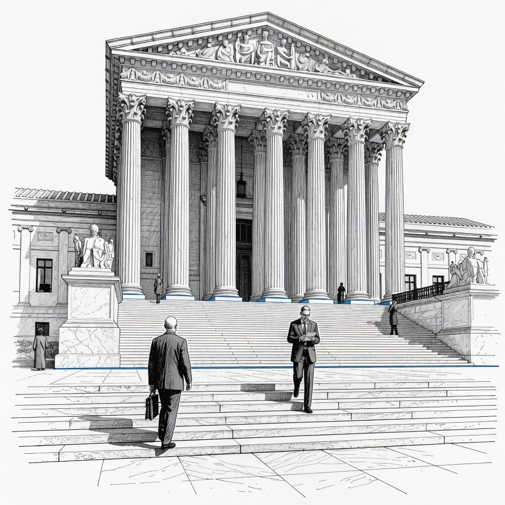 Illustration for: Supreme Court Strikes Down Louisiana Congressional Map in 6-3 Voting Rights Decision
