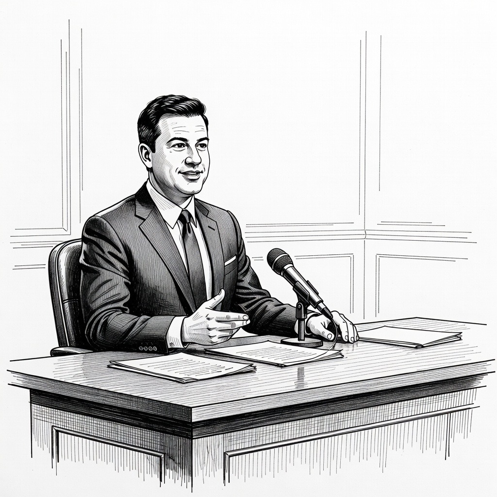 Illustration for: Network Faces FCC Review and Political Backlash Over Late-Night Host's Joke