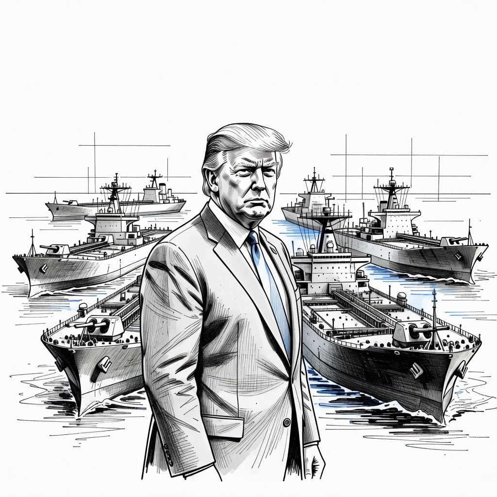 Illustration for: US Maintains Naval Blockade on Iran Amid Standoff Over Nuclear Agreement
