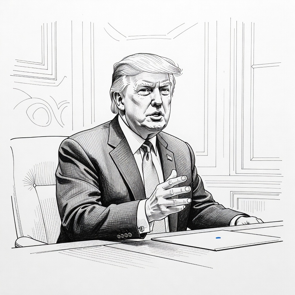 Illustration for: Trump Declines Bulletproof Vest Following Security Incident at Washington Dinner