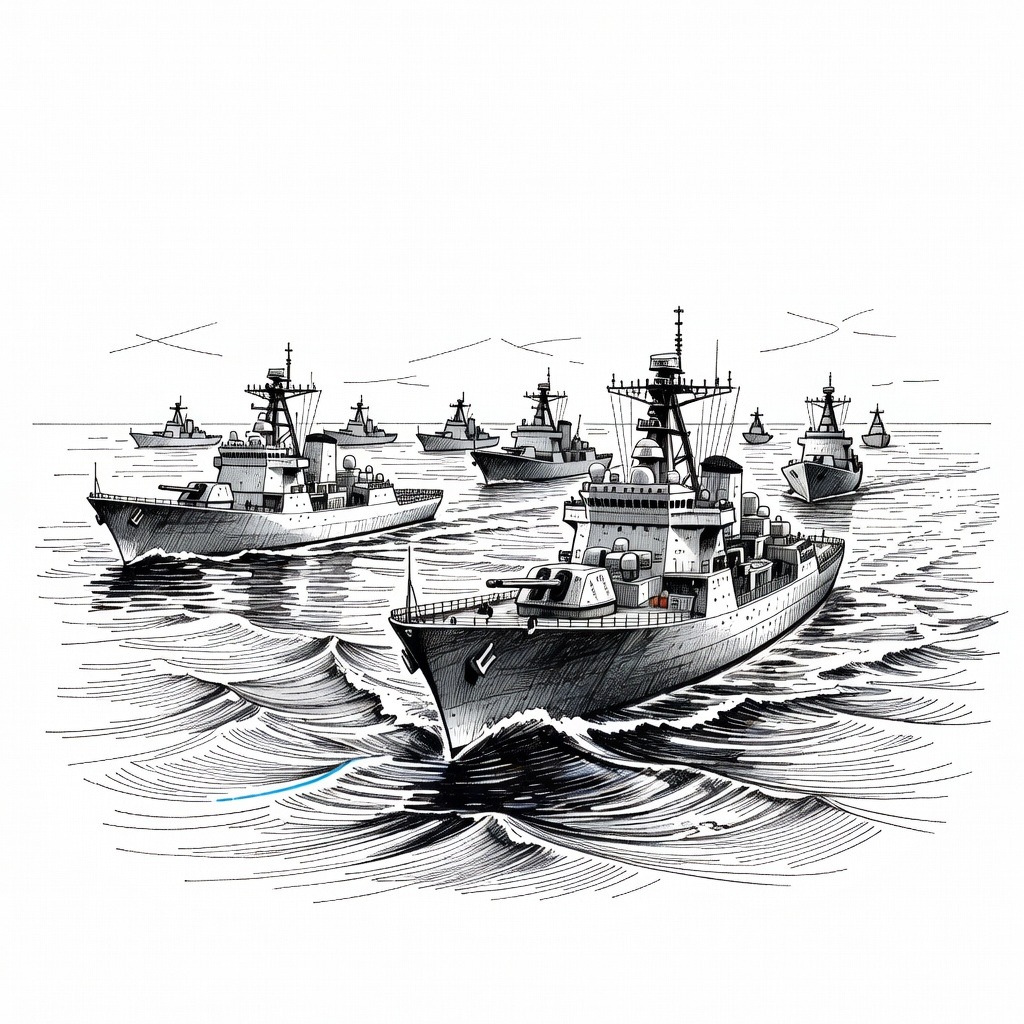 Illustration for: U.S. Proposes Maritime Coalition Amid Strait of Hormuz Blockade and Rising Energy Prices
