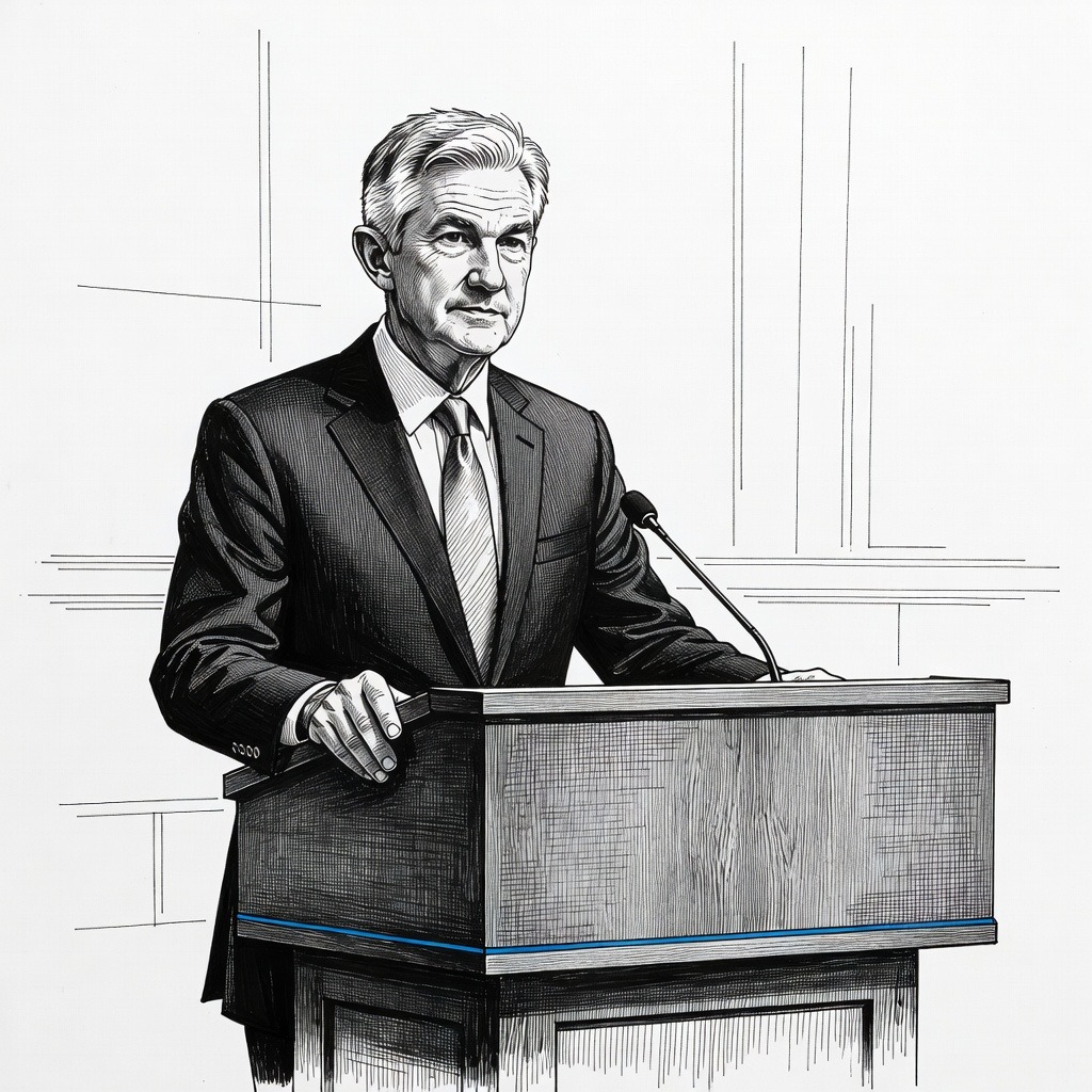 Illustration for: Federal Reserve Holds Rates Steady Amid Inflation and Geopolitical Pressures