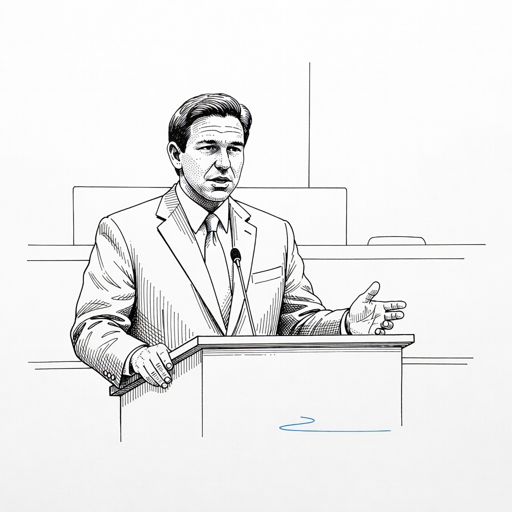 Illustration for: Florida Officials Say Everglades Detention Facility Intended to Be Temporary