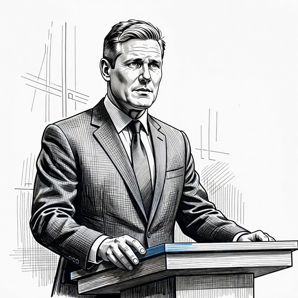 Illustration for: U.K. Prime Minister Keir Starmer Faces Leadership Challenge After Local Election Defeats
