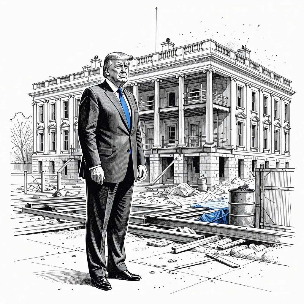 Illustration for: Senate Republicans Advance $1 Billion in Secret Service Funds Tied to White House Project