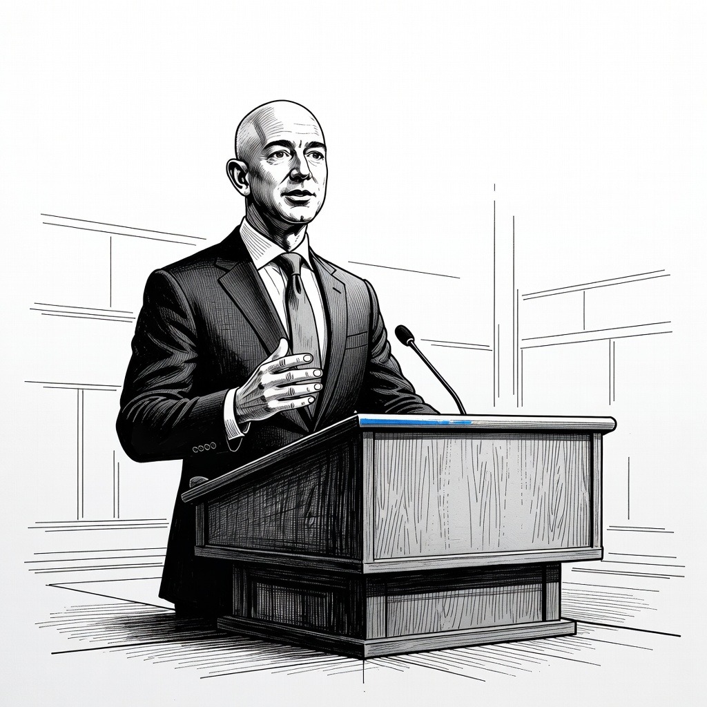 Illustration for: Jeff Bezos Proposes Eliminating Federal Income Tax for Lower Earners, Questions Wealth Tax Strategies