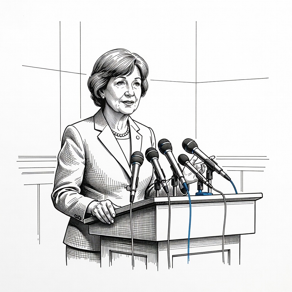 Illustration for: Maine Democratic Senate Candidate Faces Scrutiny Over Past Remarks and Online Posts