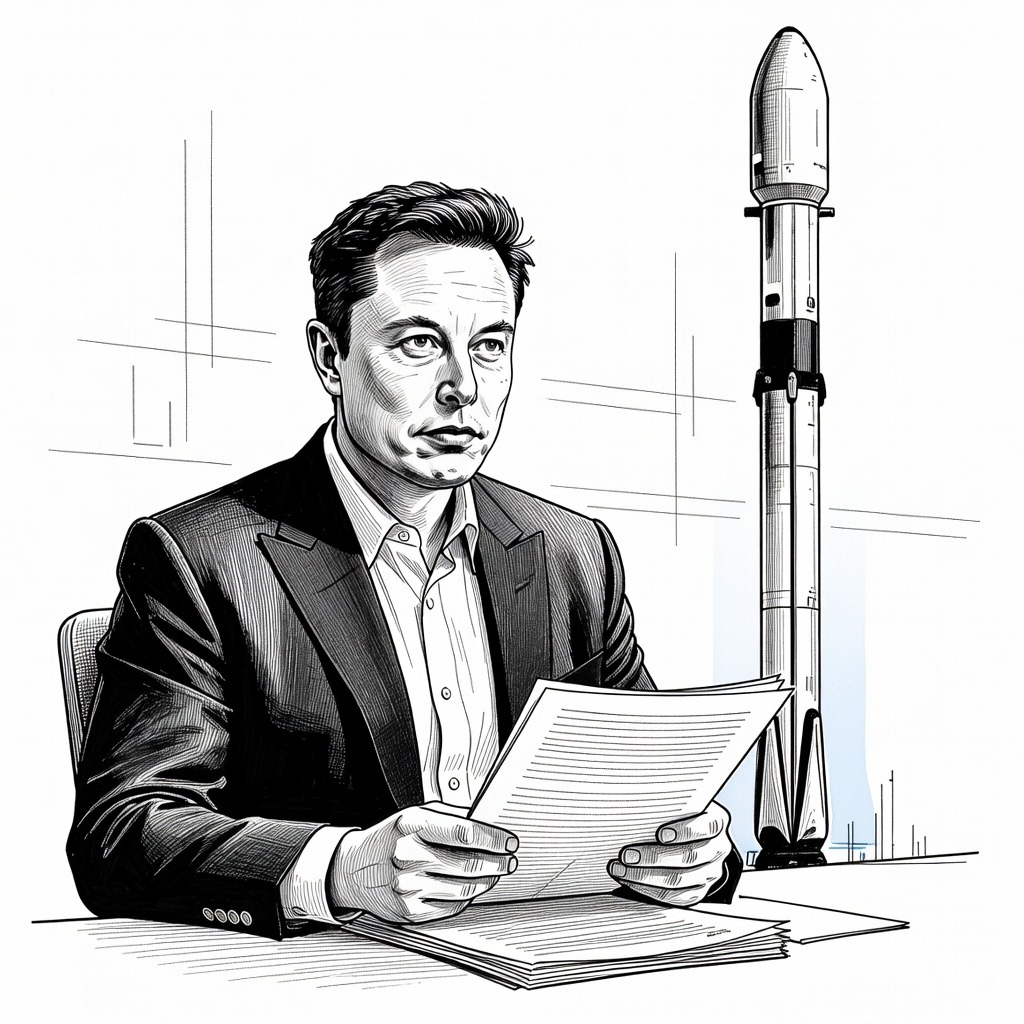 Illustration for: SpaceX Files for Initial Public Offering, Naming Goldman Sachs as Lead Underwriter