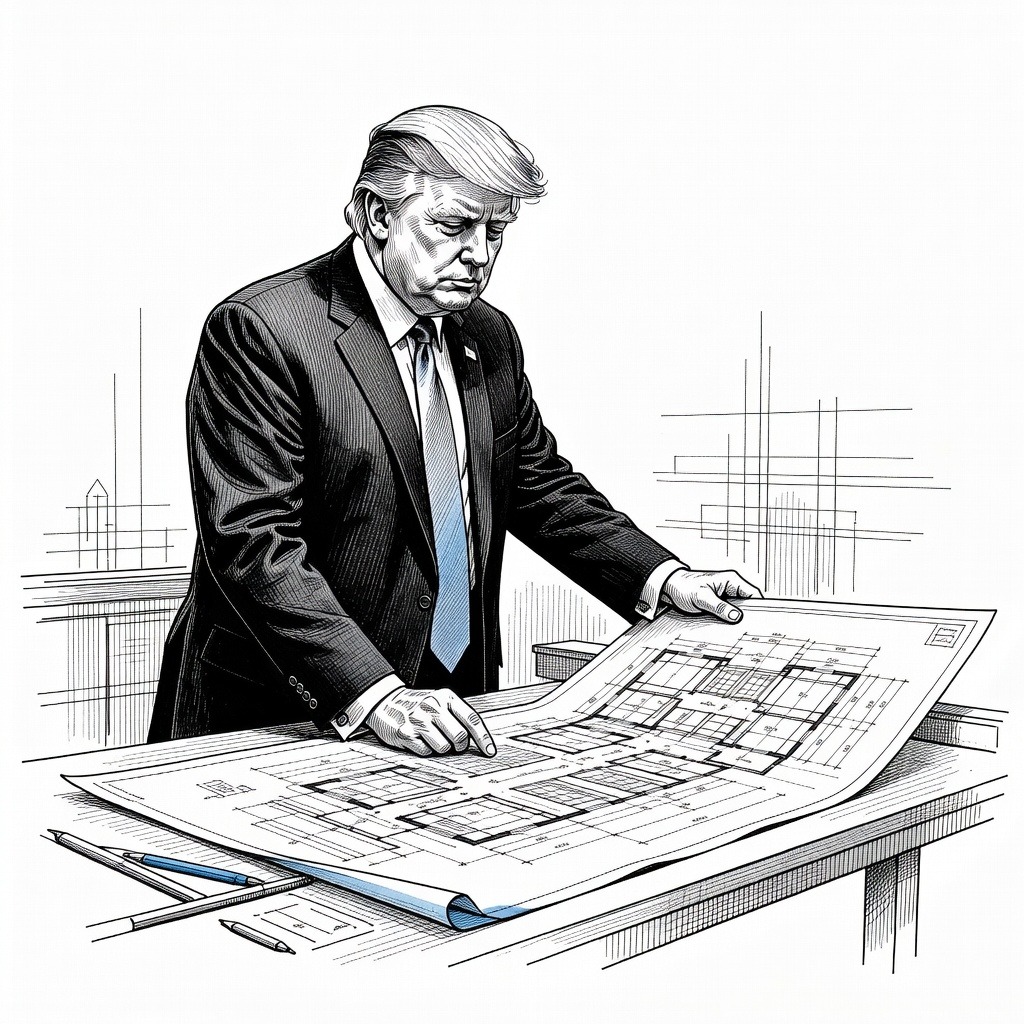 Illustration for: Congress Delays Immigration Funding Vote Amid Disputes Over DOJ Fund and White House Project