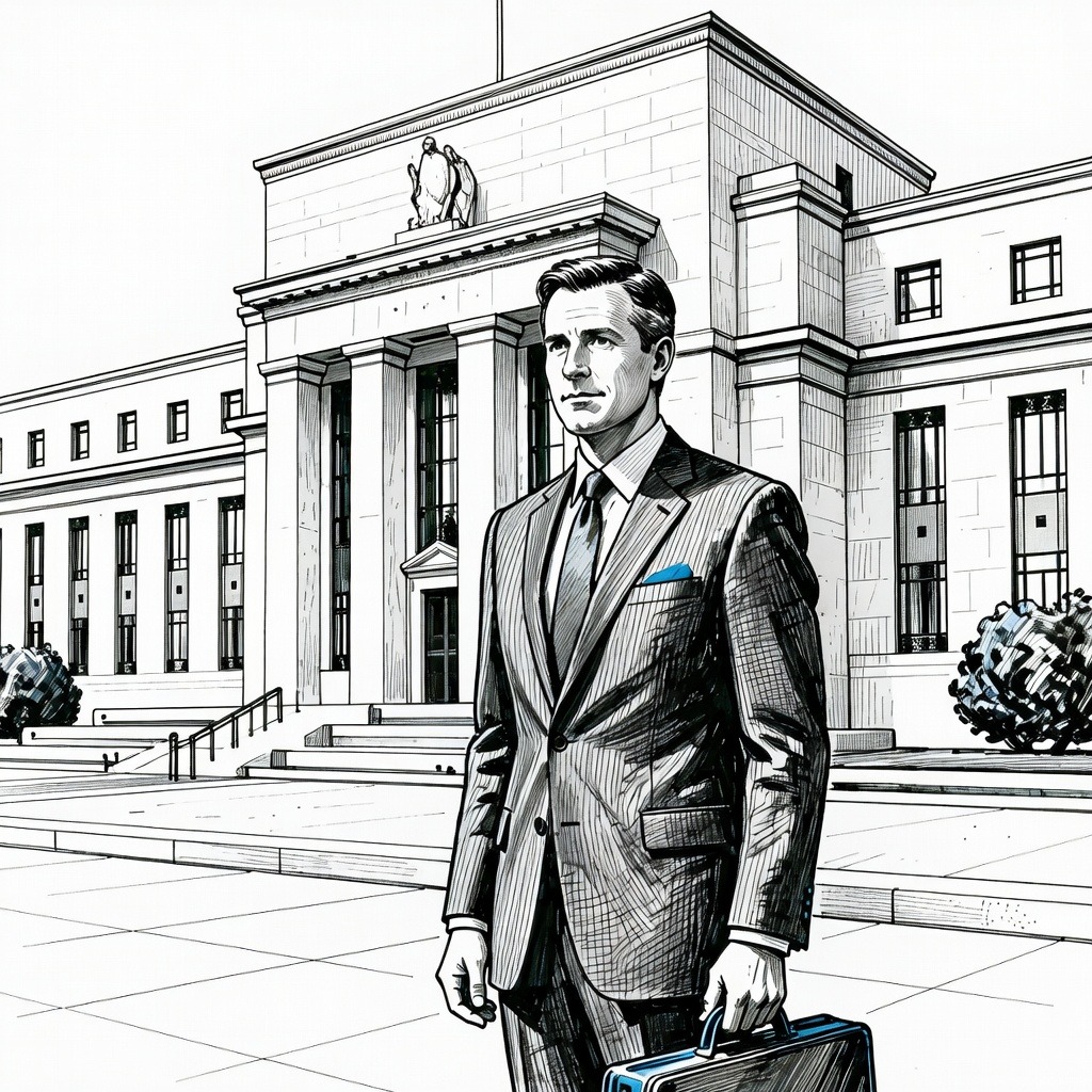 Illustration for: Incoming Federal Reserve Chairman Faces Divided Committee and Staffing Debates