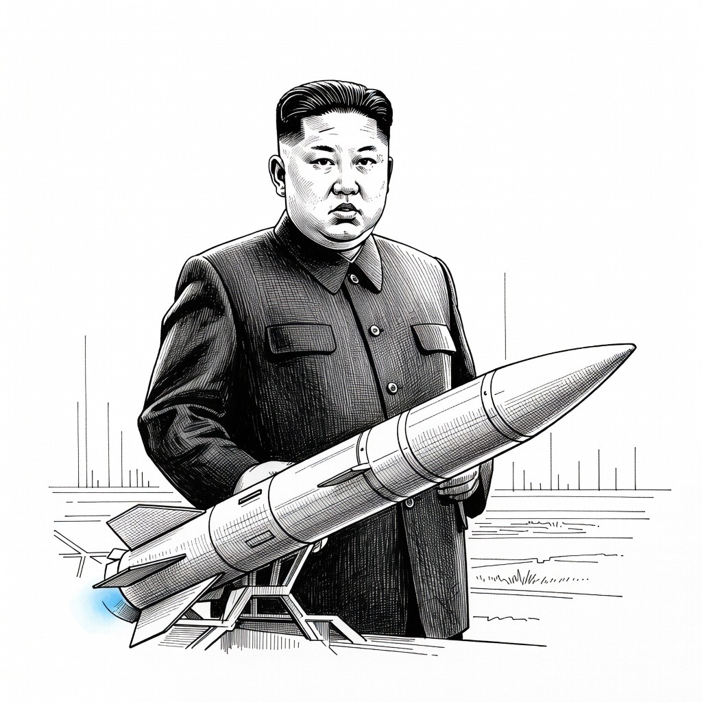 Illustration for: North Korea Launches Short-Range Ballistic Missiles Toward the Sea