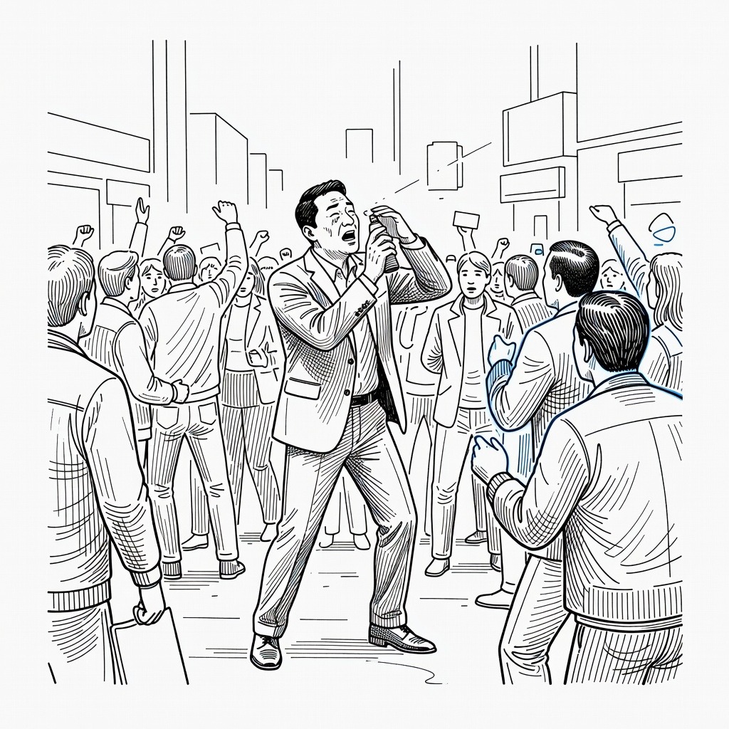 Illustration for: Clashes Escalate Between Protesters and Federal Agents at New Jersey Immigration Detention Center